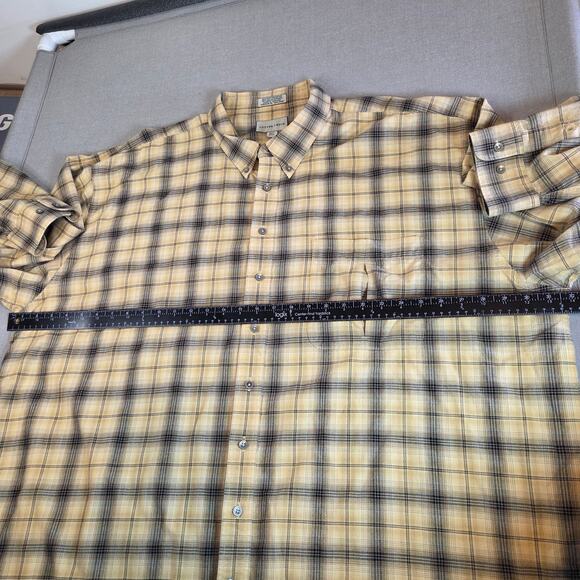 Cutter & Buck Men’s 4XT Yellow Black Plaid Flannel Button Shirt - Picture 7 of 11